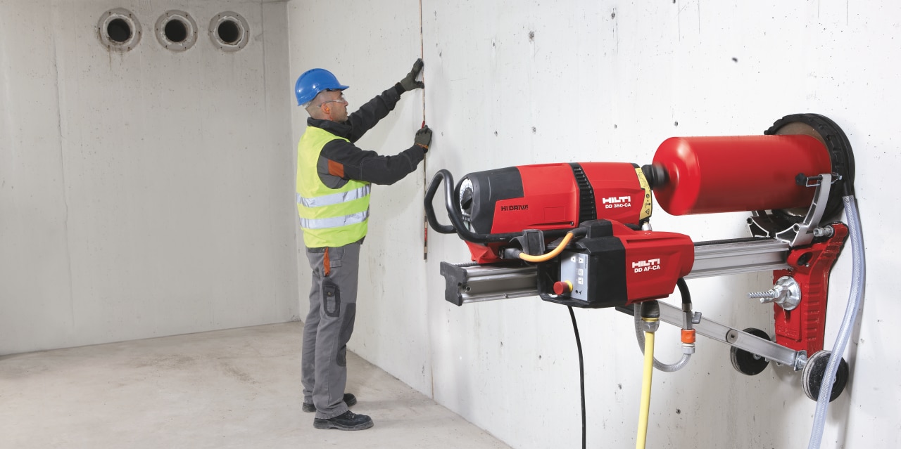 DD 350-CA with Cut Assist being used with automatic feed unit that makes drilling a highly efficient and fully automated process